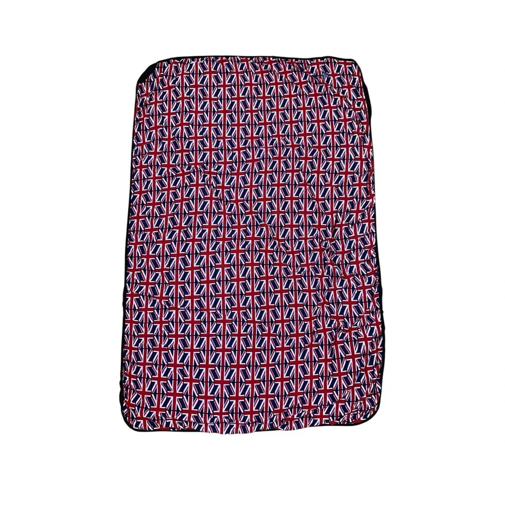 Kickee Pants Union Jack British Flag Baby Blanket Red White Blue Print